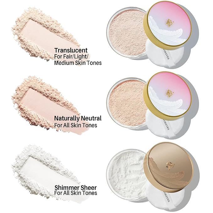 FV Translucent Powder Setting Powder, Oil-control & Long Lasting Loose Face Powder, Waterproof, Lightweight & Blurring Pores Finishing Powder, Talc-free Baking Powder Makeup, Translucent