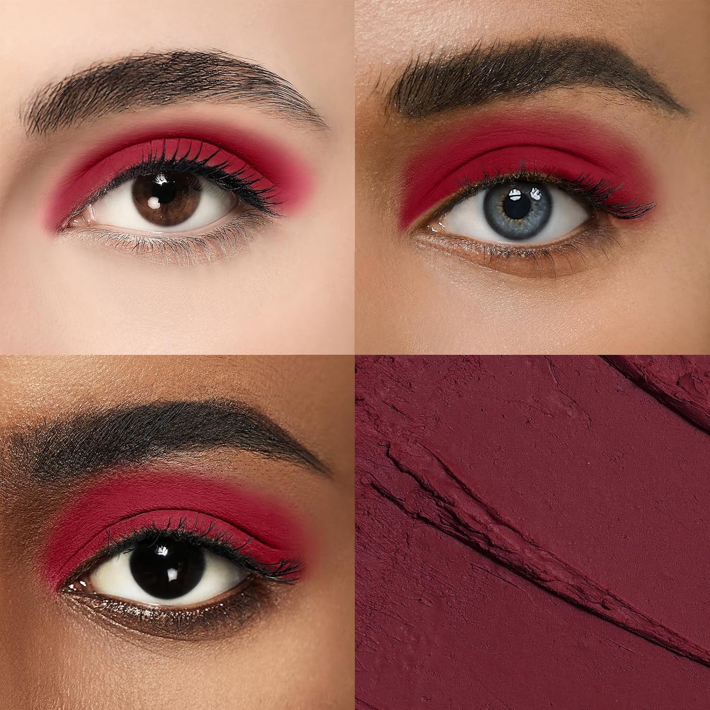 Longwear Cream Eye Shadow Sticks(71 Cranberry Matte),Smudge-Proof, Waterproof Eyeshadow,Silky Formula Glitter With Makeup Brush,Red Eyeshadow Stick