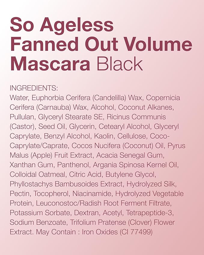 Mineral Fusion So Ageless Fanned Out Volume Mascara (Black) - Conditioning Formula For Look of Thicker, Longer Lashes - Hypoallergenic With Peptides - Smudge Proof