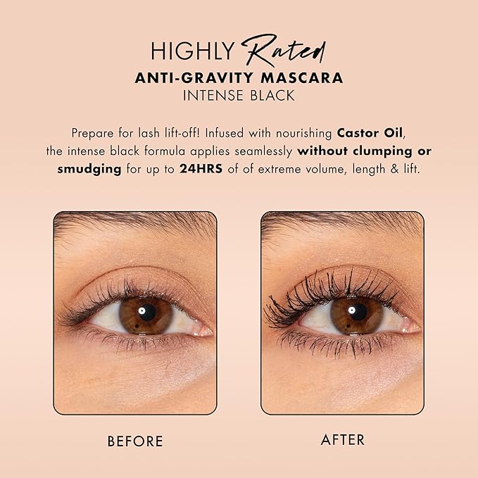 Milani Mascara Volume and Length, Highly Rated Anti-Gravity Black Shade with Castor Oil and Molded Hourglass Shaped Lash Coating Mascara Wand