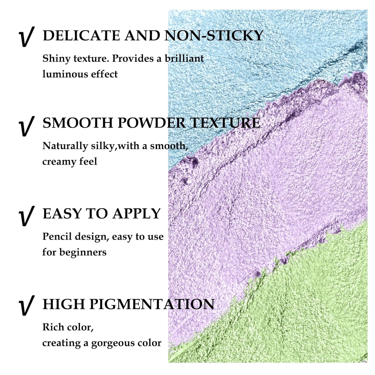 Boobeen 3PCS Cream Eyeshadow Pencil Crayon Waterproof Brightener Stick Shimmer Pen Create Glitter Eye Makeup, Easy to Use