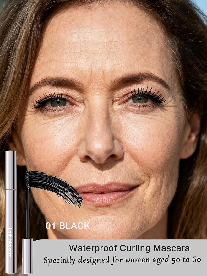 Mascara For Older Women 60 Plus, Black Waterproof Prime Mascara Volume and Length, Hypoallergenic Volumizing MáScara With Thinning Lashes Mature Women Volumizing Long Lasting For Sensitive Eyes-01
