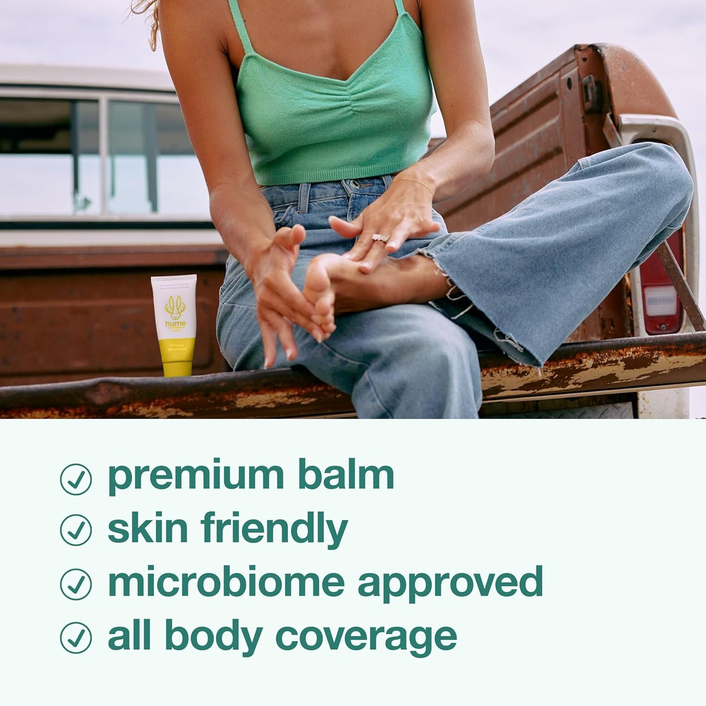 Hume Supernatural Invisible Whole Body Deo Balm - Full Body Protection - Aluminum Free, No Baking Soda - Anti-Chafing Odor Control - Clinically Tested on Sensitive Skin (Coconut Coast, 3-Pack)