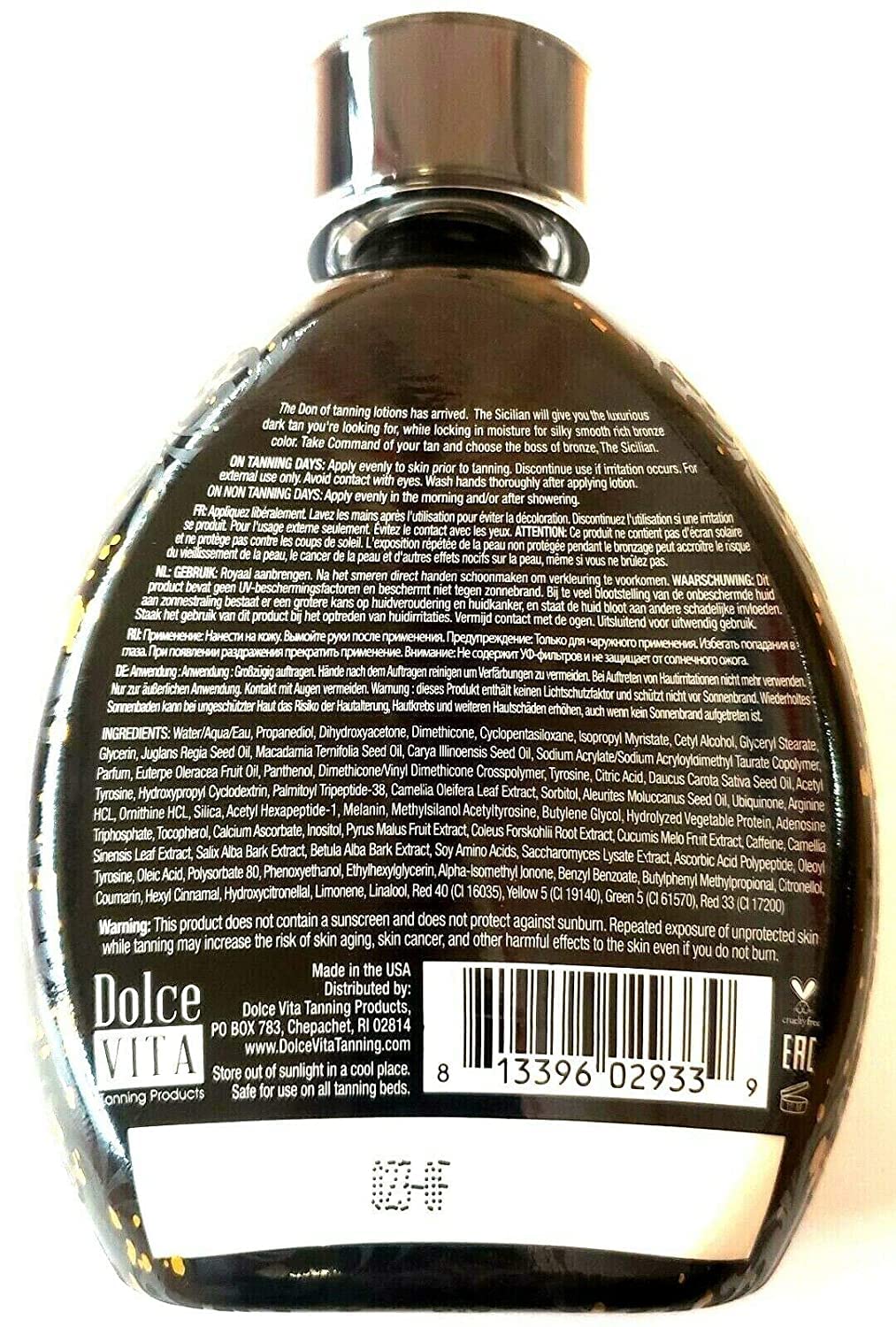 The Sicilian 200X Dark Black Bronzer Tanning Lotion - BEST for Glowing Skin - Gradual Bronzing & Sunless Self Tanner Lotion - Luxurious Sunless Body Tanning Lotion Nourishes Skin