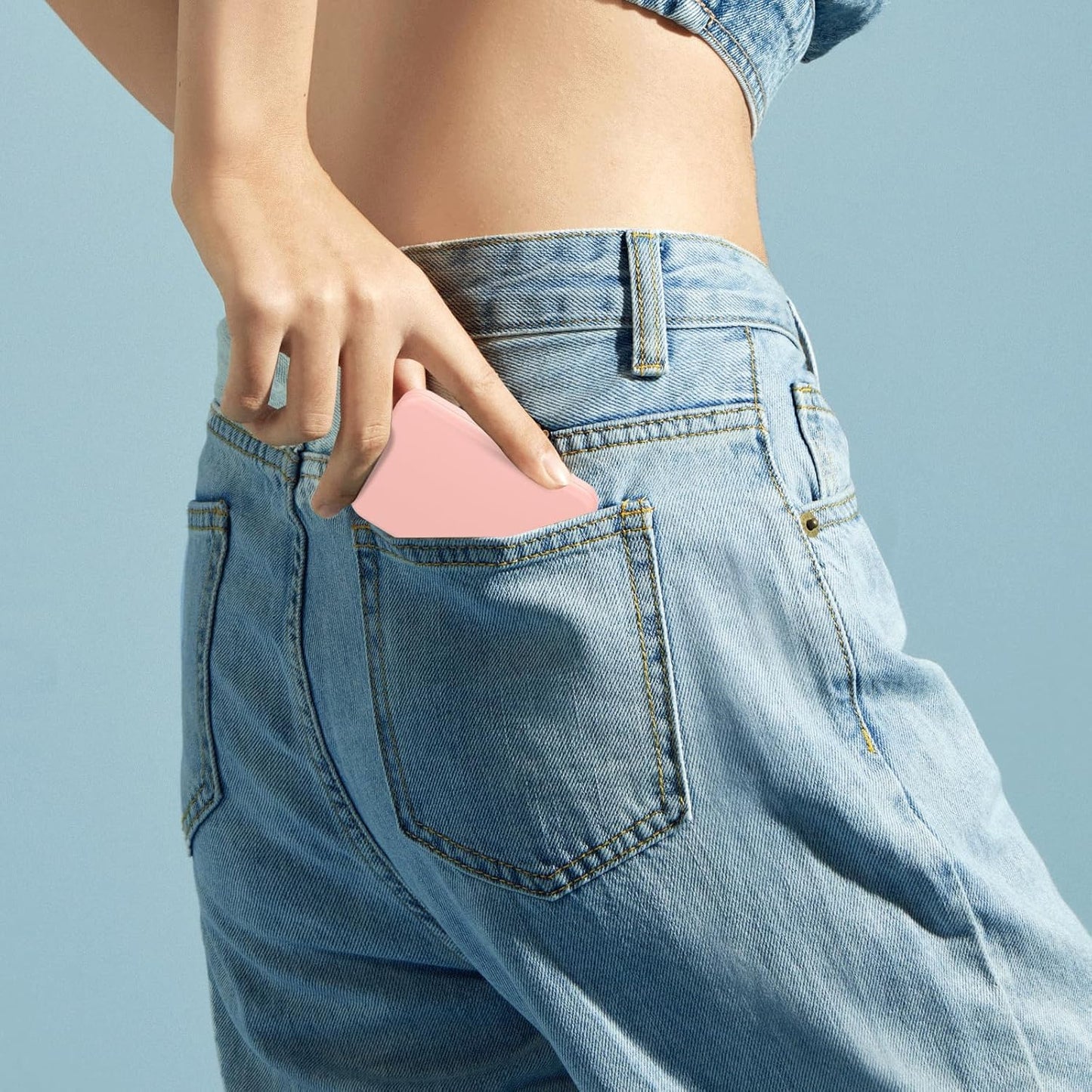 Kintion 2025 Pocket Mirror, Rechargeable Dimmable 3 Color Lighting 1X/3X LED Compact Travel Makeup Mirror for Purse, Portable, Folding, Handheld, Small Lighted Mirror for Women Gift, Pink