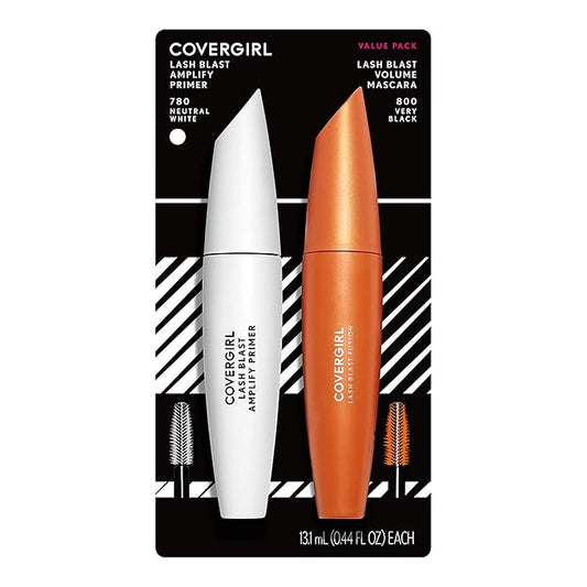 COVERGIRL Lash Blast Volume Mascara (Very Black) & Lash Blast Amplify Eyelash Primer - Twin Pack
