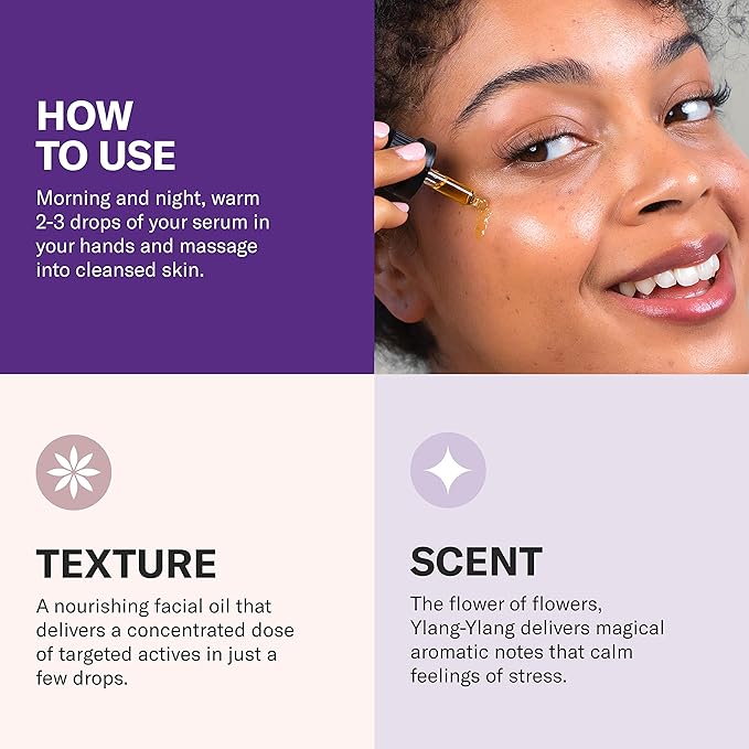 Odacité Anti Aging Serum Concentrate with Rosehip + Ylang-Ylang - Lightweight Facial Serum For Mature Skin, Fine Lines, Nourishes for Look of Plump, Youthful Skin - 0.17 Fl. Oz