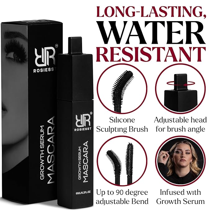 Professional Waterproof Mascara with Serum – Long-Lasting Volume & Curl | Smudge-Proof, Clump-Free, Lash-Conditioning Formula for All-Day Wear