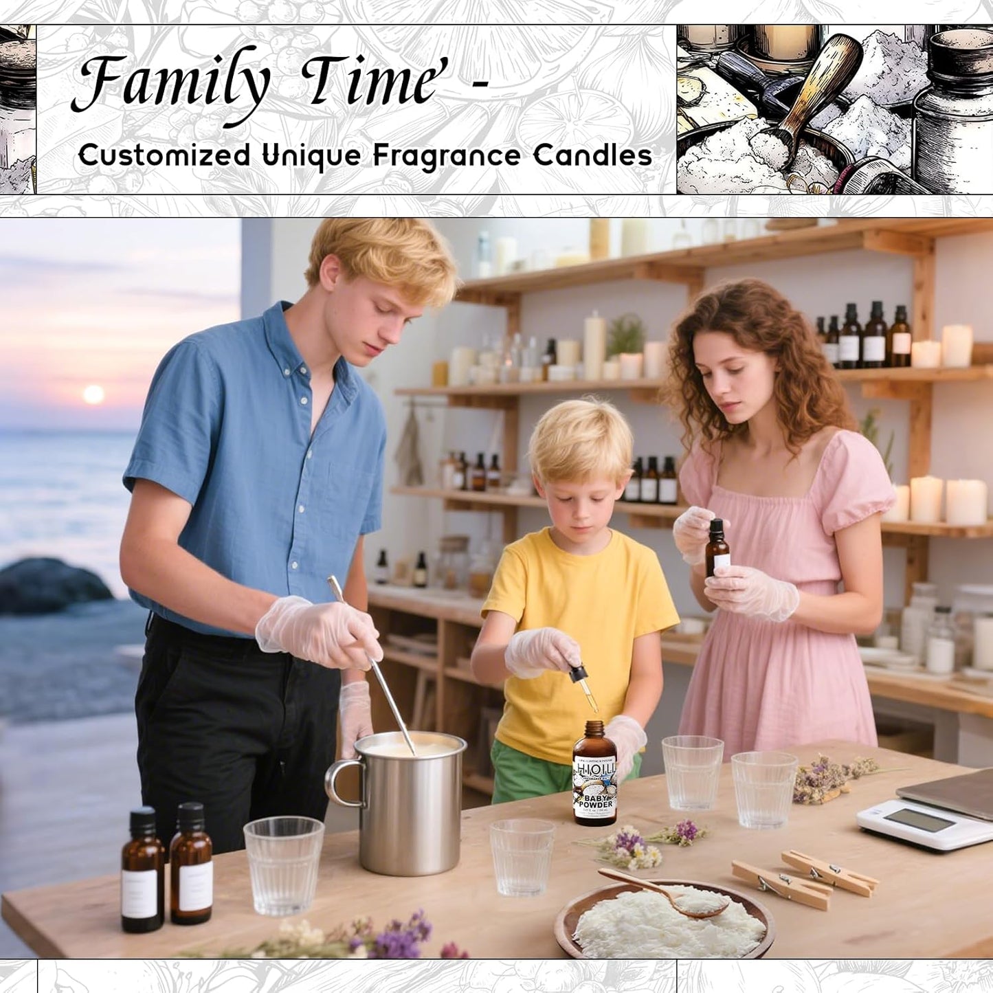 HIQILI Baby Powder Fragrance Oil - for Body Oils, Laundry Detergent, Candle, Perfumes & Soap Making, and Home Diffusers Use - 5.07 Fl Oz