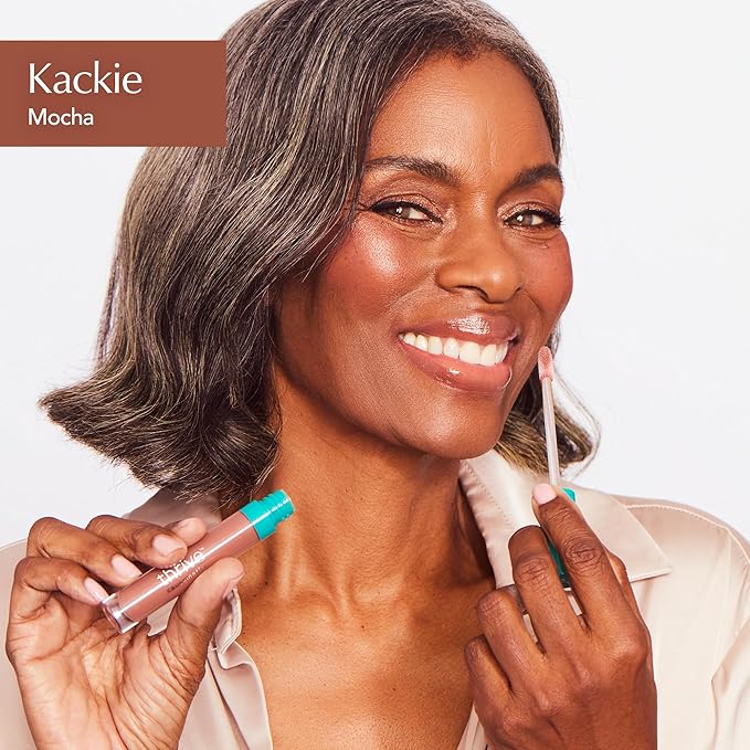 Thrive Causemetics Sheer Strength Lip Plumping Peptide Gloss, Lip Plumper with Vitamin E, Peptides, Plumps, Smooths & Hydrates Lips, High Shine, Vegan & Cruelty Free, Kackie (Mocha)