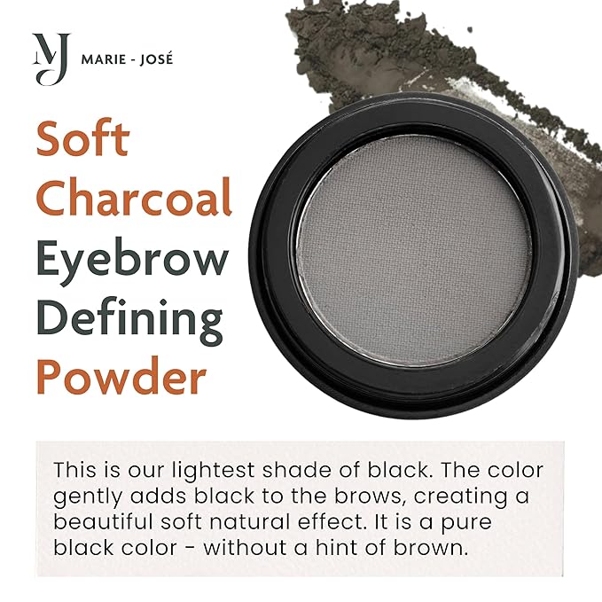 Eyebrow Powder – Long-Lasting, Waterproof, Smudge-Proof Brow Powder for Natural, Defined Brows – Vegan & Cruelty-Free Eyebrow Makeup by Marie-José (Charcoal)