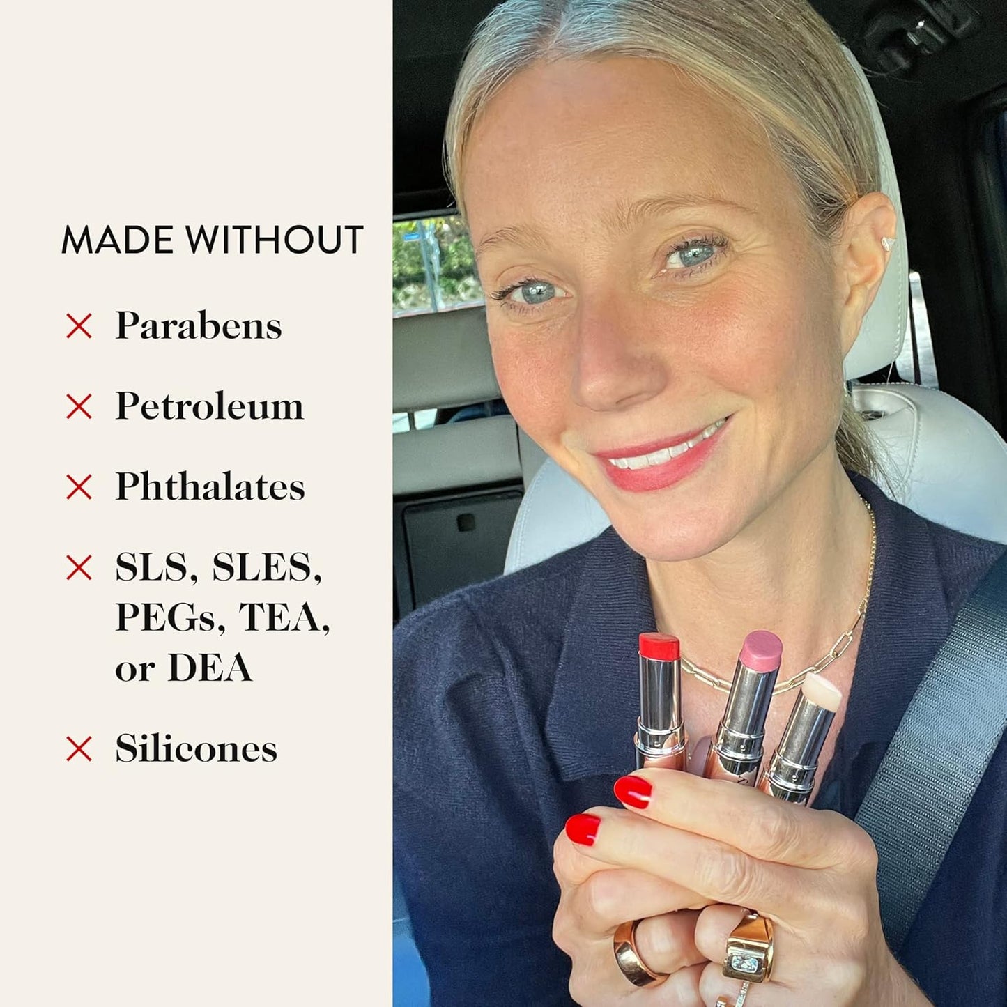 goop Beauty Lip Balm Trio | Clean Moisturizer for Chapped, Cracked & Dry Lips | Clear, Peony, & Tomato | Tinted for Sheer Color | Petroleum Free | 0.16 fl oz Each