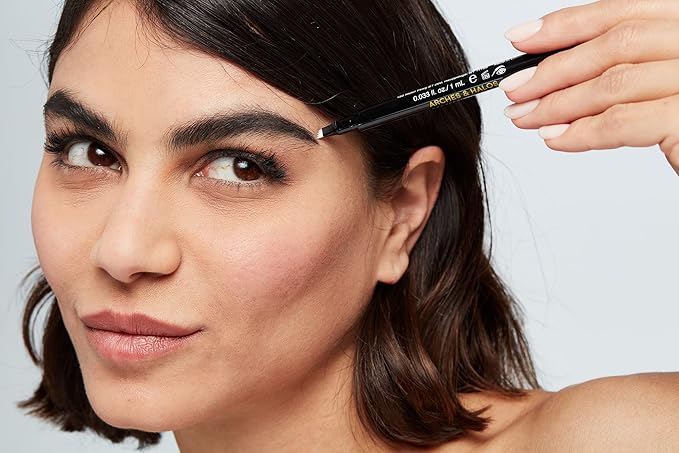 Arches & Halos Microblading Brow Shaping Pen - Fuller, More Defined Brow - Long-lasting, Smudge Resistant, Rich Color - Vegan and Cruelty Free Makeup - Charcoal - 1 ml
