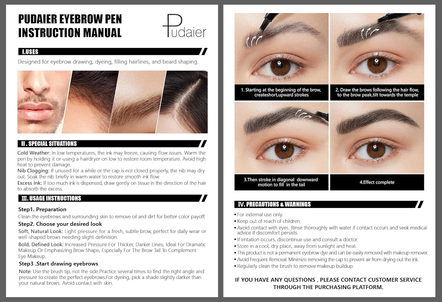 2 Pack Microblading Eyebrow Pen and Brow Tint for Women with Angled Brush & Dip to Effortlessly Create Natural Hair Like Brows, Waterproof Fast Eye Brow Makeup Pencil, Last All Day (Truffle)