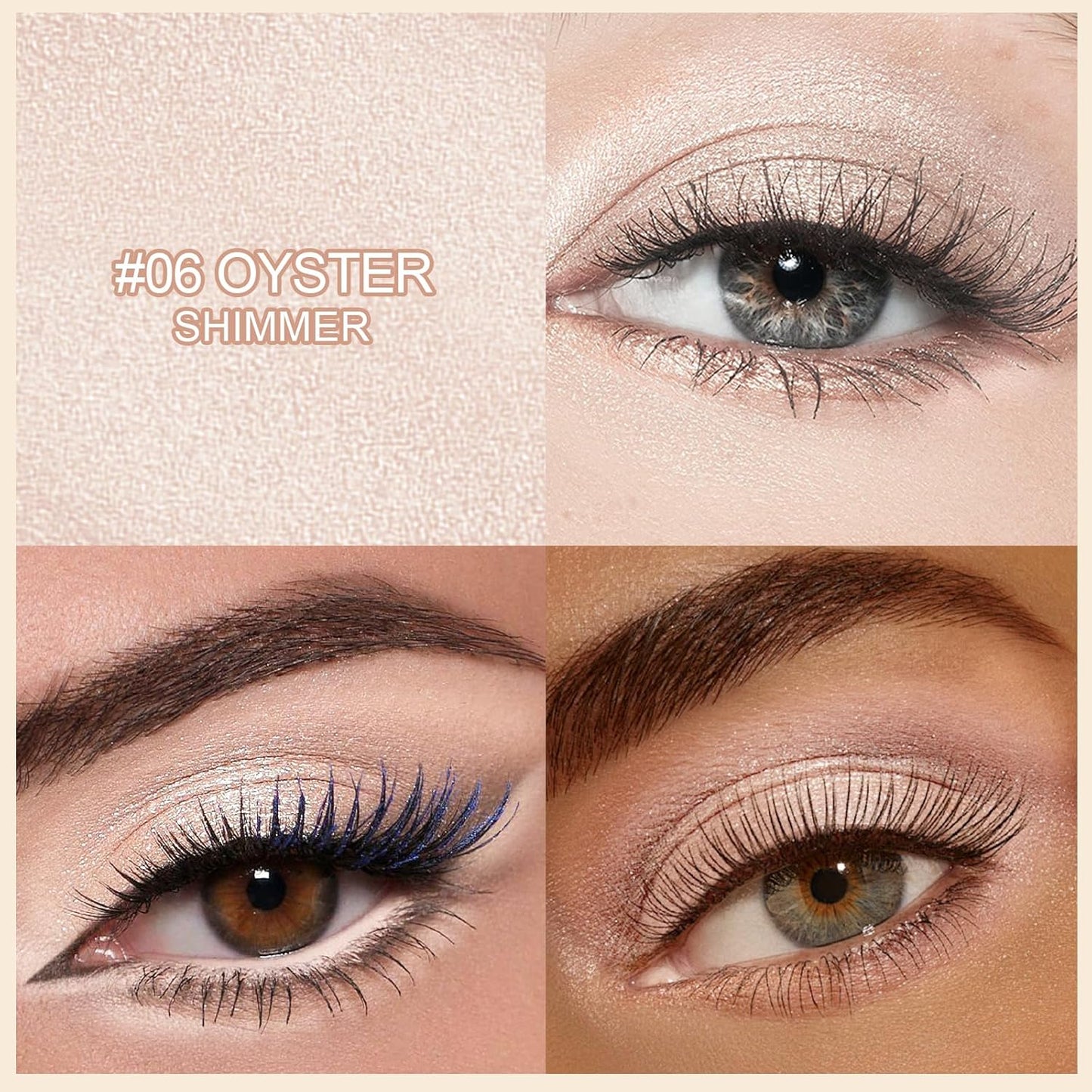 Erinde Waterproof Eyeshadow Stick, Cream Eye Shadow Stick, Long-Lasting, Crease-Proof, Cream to Powder Buildable & Blendable Eye Shadow Pencils Crayon, Vegan & Cruelty-Free, 06 Oyster