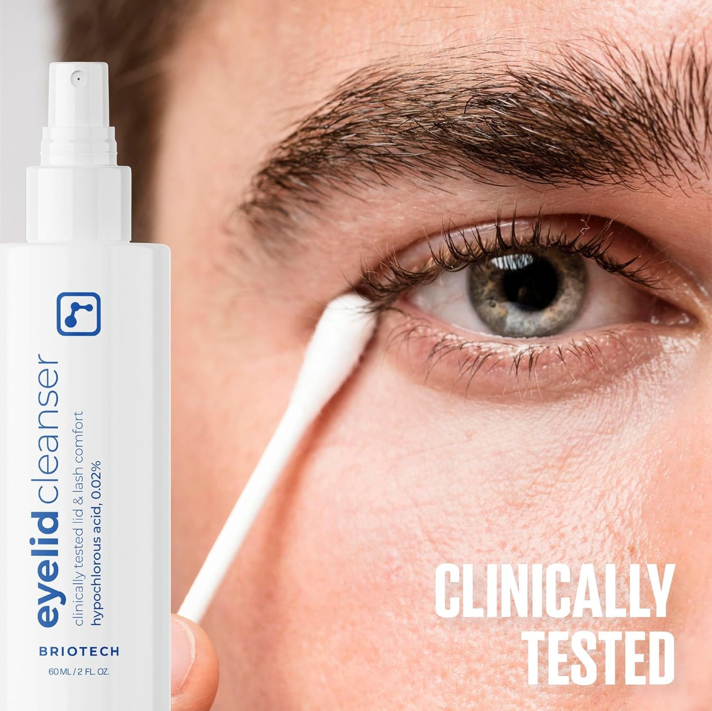 BRIOTECH Eyelid Cleanser, Hypochlorous Acid Spray, Lid & Eyelash Cleanser, Soothe Sensitivities, Calm Redness & Bumps, Support Against Irritation, Vegan, Travel Size 2 Fl oz (1 Pack)