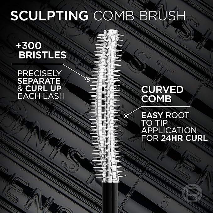 L'Oreal Paris Extensionist Mascara, Lengthening, Volumizing, and Curling Formula For a Lash Extension Eye Makeup Look, Washable Blackest Black