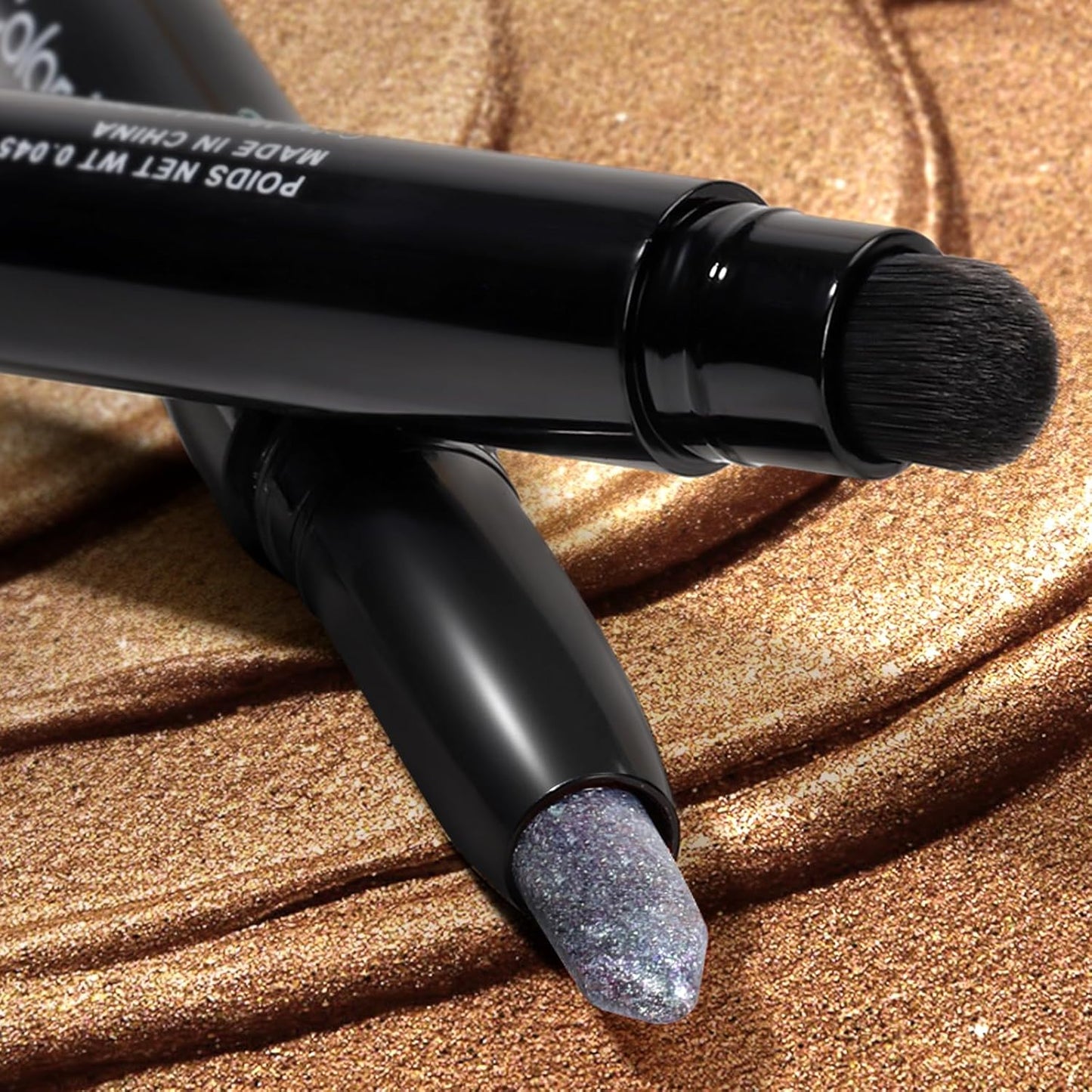 Cream Waterproof Hypoallergenic Eyeshadow Stick, long wear Metallic Glitter Matte Eye Shadow Pencil With Makeup Brush, Eye Brightener, 51 Diamond Metallic