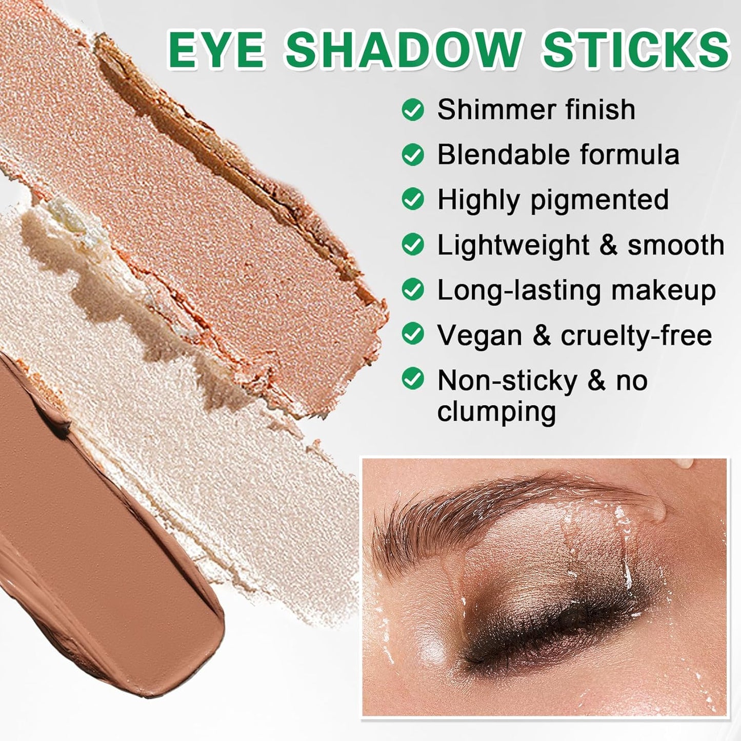 8PCS Eye Shadow Sticks,Shimmer Cream Eyeshadow Stick Set,Eye Brightener Stick,Lightweight Smooth Eye Shadow for Older Women,Teenagers,Middle-aged,Sombras Para Ojos,Eyeshadow Makeup