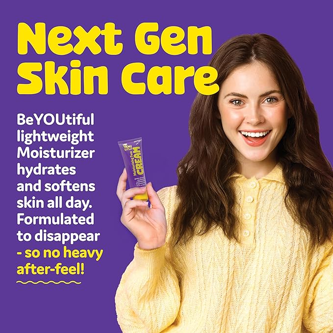 BeYOUtiful Face Moisturizer, Preppy Skin Care for Teens, Tweens, and Kids, Hydrating Face Cream for Dry Skin, Girls and Boys Gifts, 1.69 fl oz, Ages 8-17