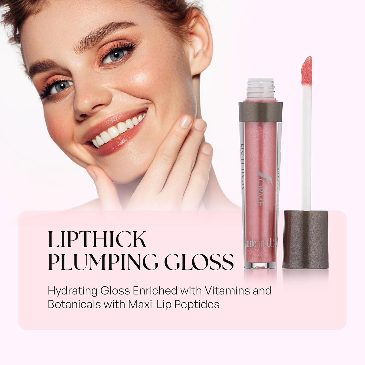 SORME Treatment Cosmetics LipThick Plumping Gloss for Shiny and Fuller Looking Lips | Doll Shade
