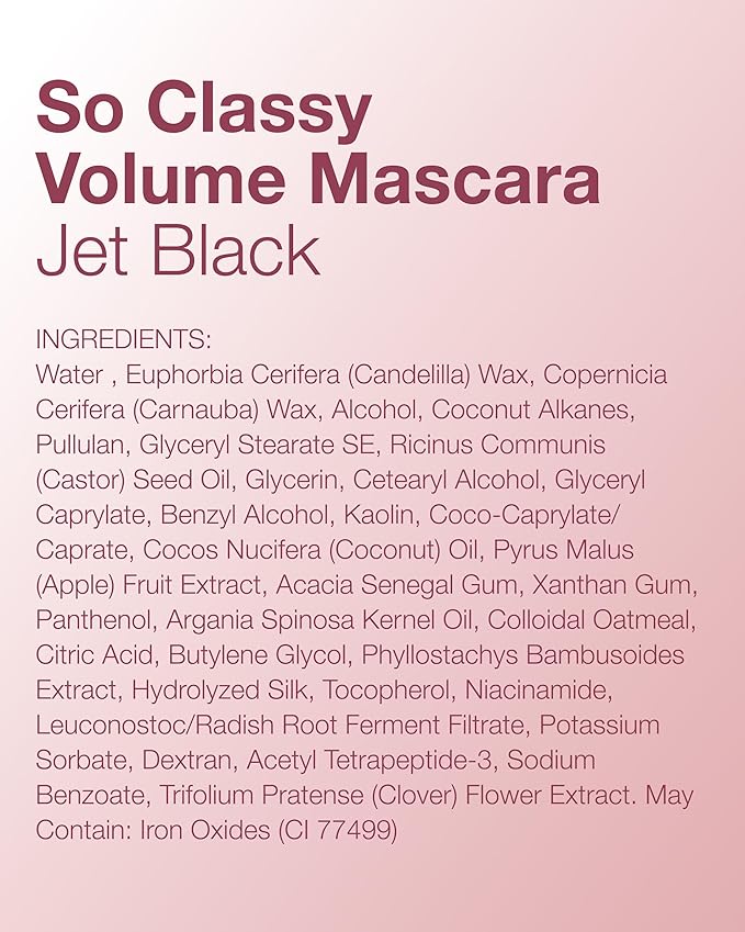 Mineral Fusion So Classy Volume Mascara (Black) - Voluminous Formula For Appearance of Fuller Lashes - Hypoallergenic, No Flaking or Caking, Smudge-Proof Formula - With Peptides & Vitamin B