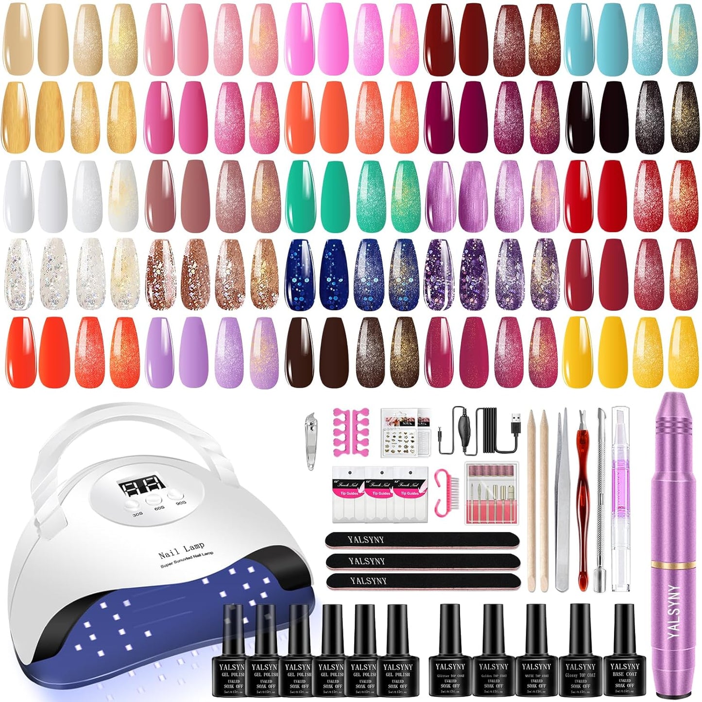 Gel Nail Polish Kit,With UV LED Nail Dryer,Electric nail drill kit,Nail Tools DIY Home
