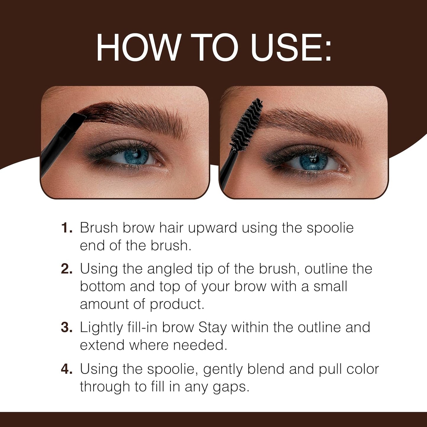 Ardell Brow Pomade - Dark Brown, Smudge-Proof Long-Lasting Eyebrow Makeup, with Dual-Ended Precision Brush and Spoolie for Defined and Natural Brows, 1 Pack