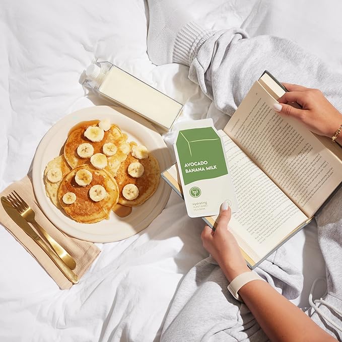 ESW Beauty Avocado Banana Milk - Hydrating Plant-Based Milk Face Mask - Moisturizing with Avocado & Banana for Dry, Sensitive & Combination Skin - Deep Hydration & Suppleness