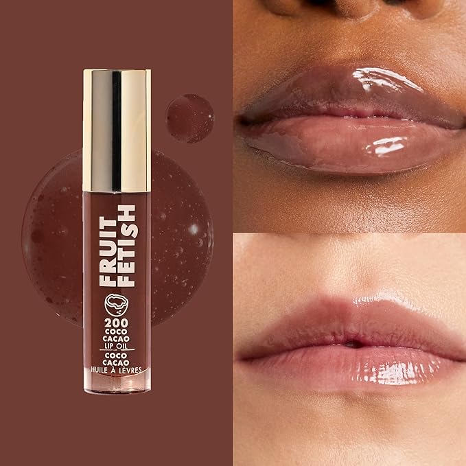 Milani Fruit Fetish Lip Oil with Vitamin E for Instant Hydration, Fruit Extract Infused Lip Treatment and Moisturizing Lip Gloss - Coco Cacao