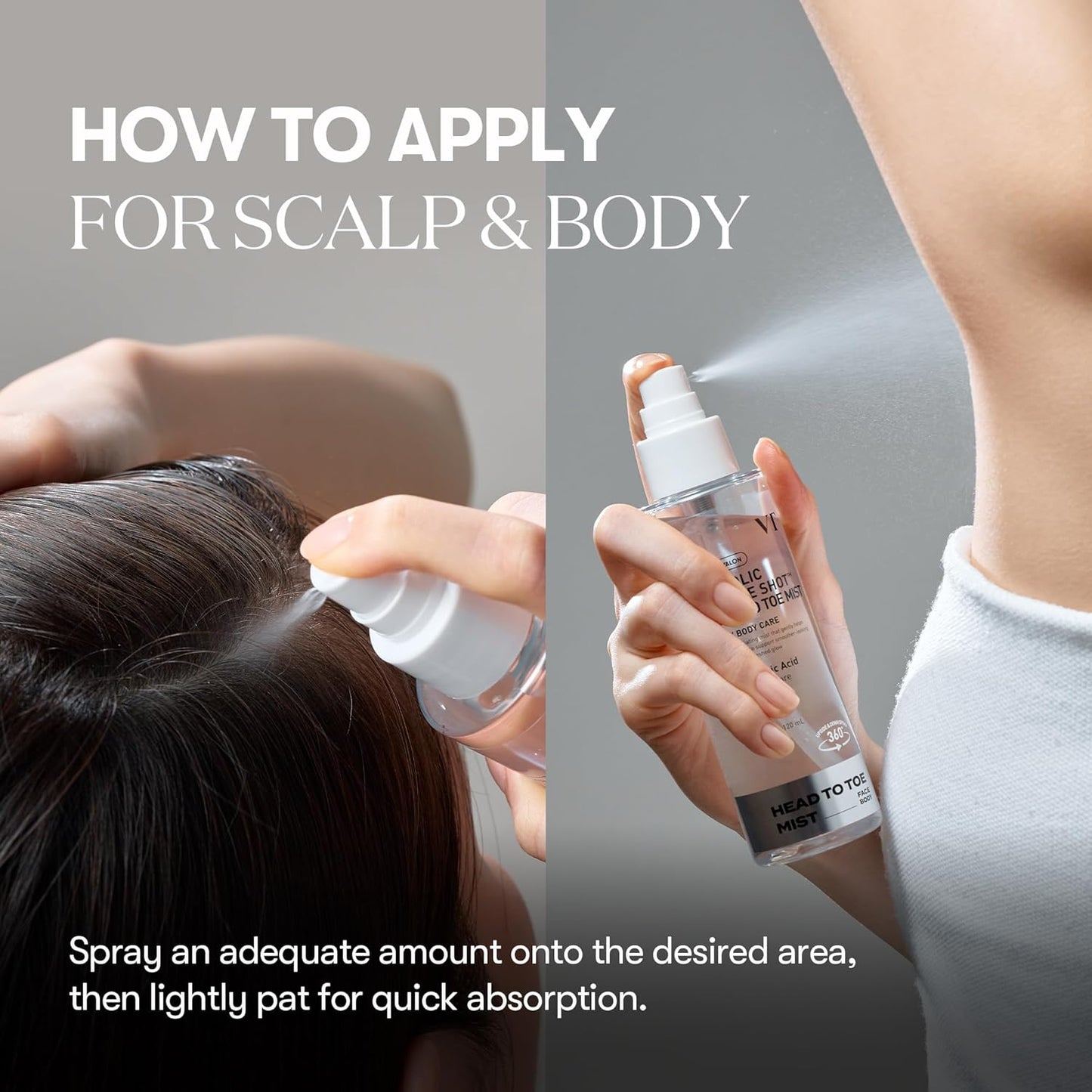 VT COSMETICS 7% Glycolic Acid Reedle Shot Head-to-Toe Mist with Niacinamide, Exfoliating Spray for Bumpy & Strawberry Skin, Dark Spots, Skin Texture, Keratosis Pilaris, Korean Skincare (4.05 fl oz)