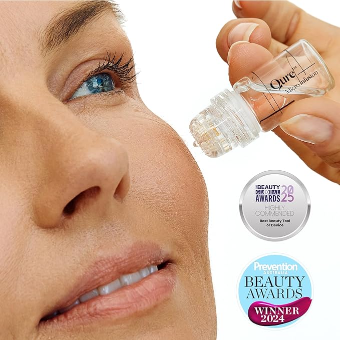 Qure Micro Infusion System for Face & Neck - Facial Moisturizing Essence, Hydrating Serum for All Skin Types, Refreshed Skin - 3-Month Supply