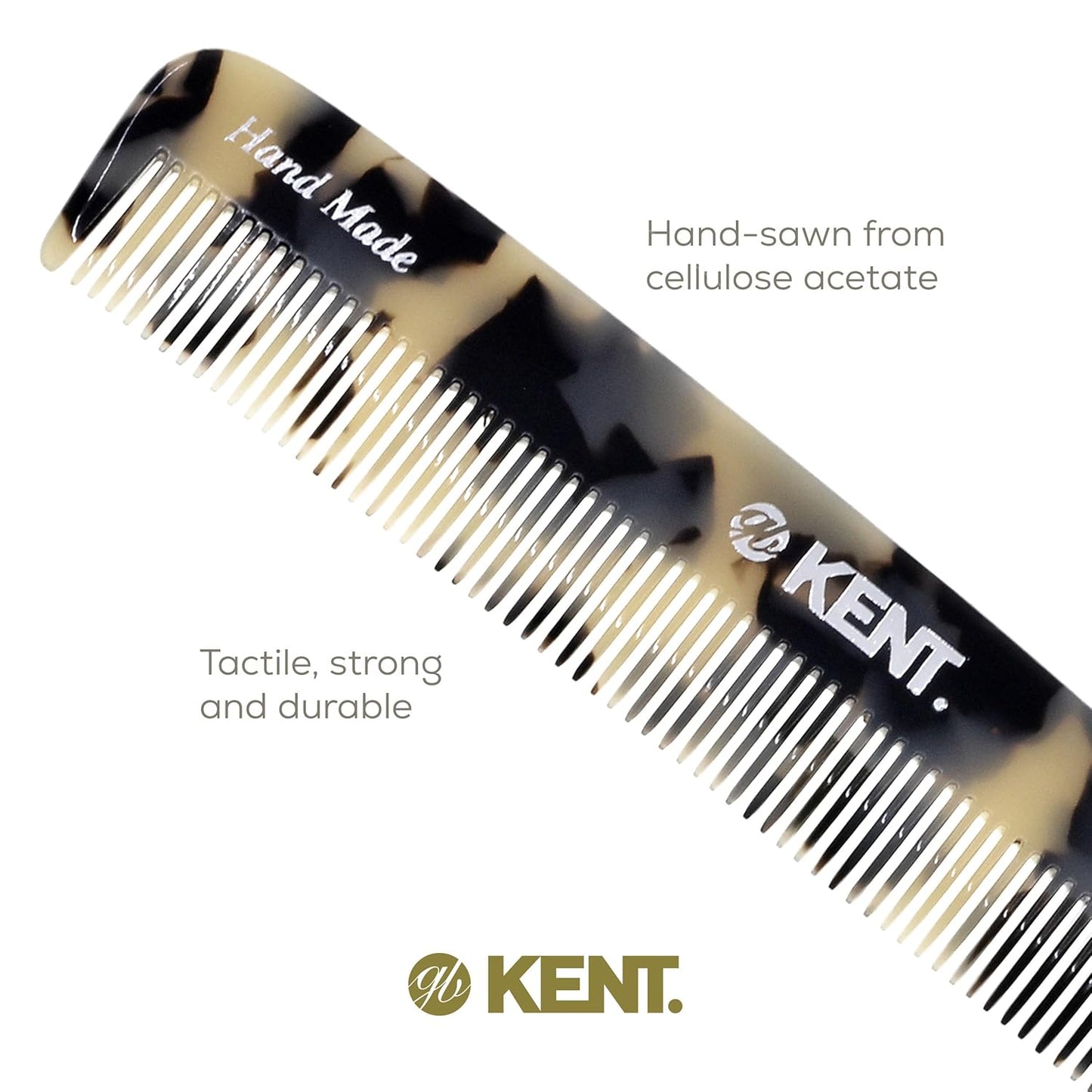 Kent F3T TW Fine Tooth Comb for Hair Parting, Handmade Combs for Men and Straightening Comb for Women, Dandruff Remover Kent Mens Combs for Fine Hair