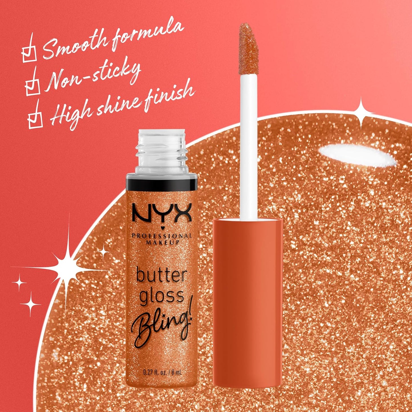 NYX PROFESSIONAL MAKEUP Butter Gloss Bling Lip Gloss, Non Sticky and Shiny Vegan Lip Makeup - Pricey
