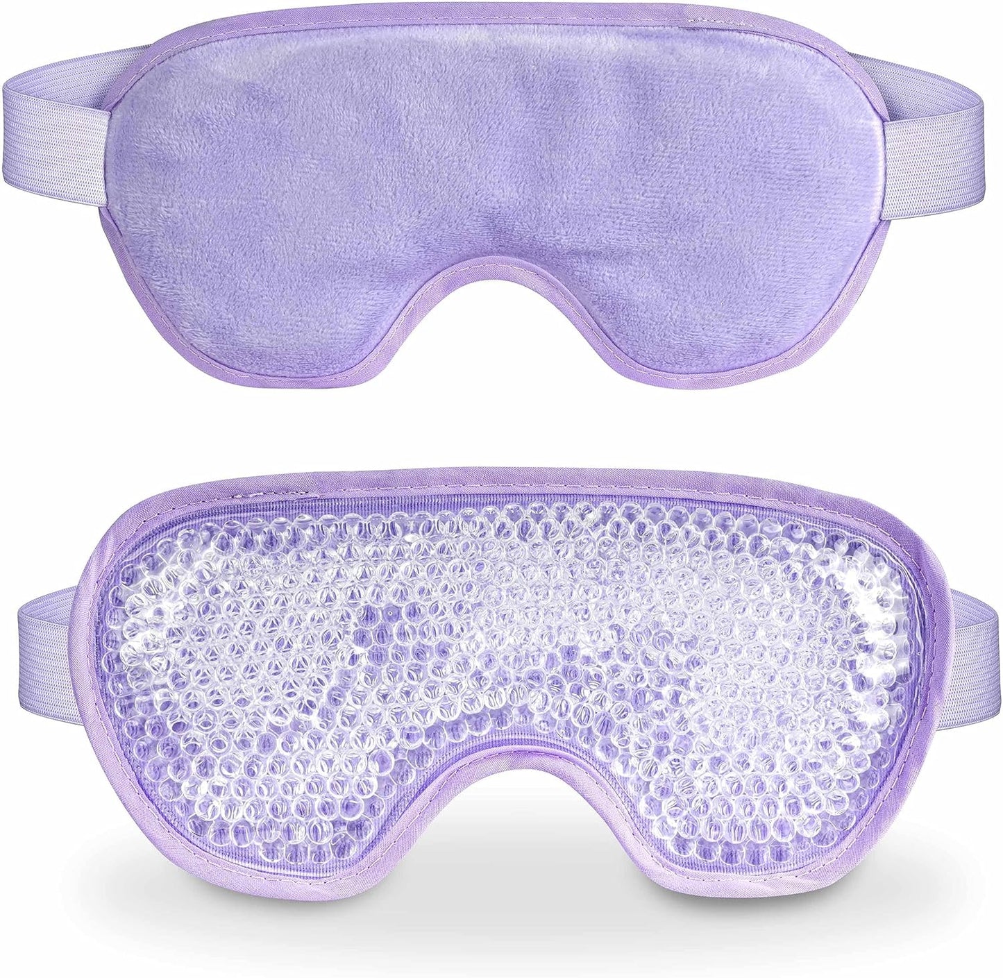 Cooling Eye Mask with Gel Bead, Reusable Cold Compress Ice Pack Sleeping Eye Cooling Pads for After Eyelid Surgery, Puffiness, Puffy Eyes, Headache, Migraine Relief （Purple）