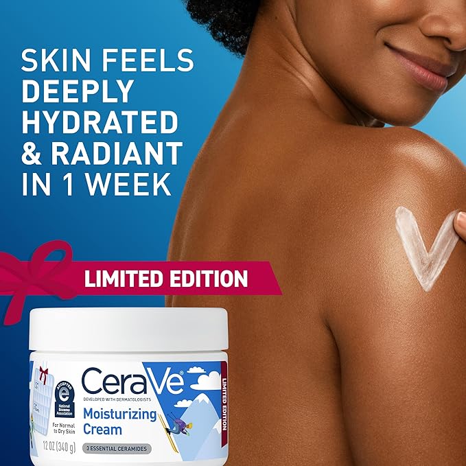 CeraVe Après Ski Moisturizing Cream, Body and Face Moisturizer for Dry Skin, Body Cream with Hyaluronic Acid and Ceramides, Daily Moisturizer, Oil-Free, Fragrance Free, Non-Comedogenic, 12 Ounce