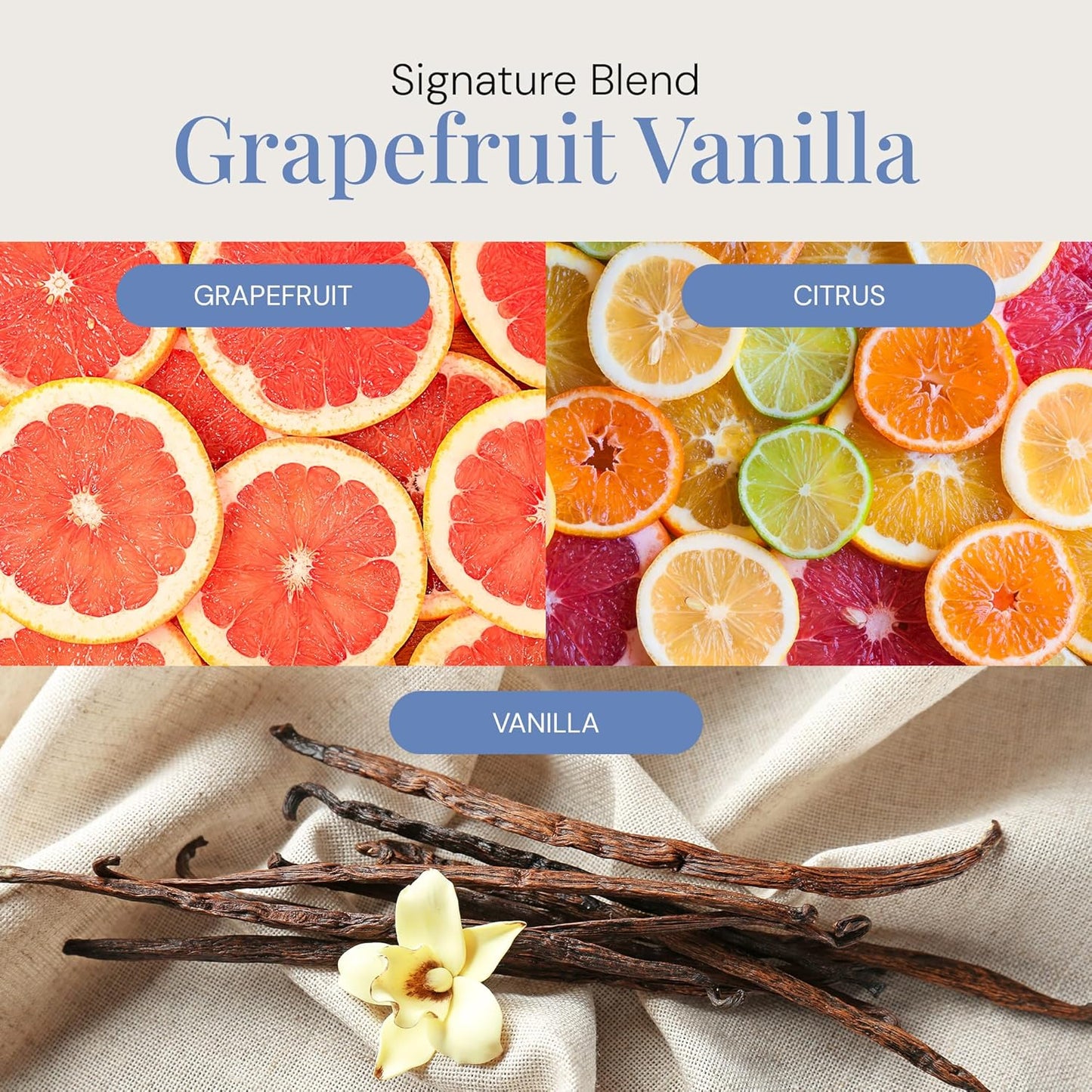 Grapefruit Vanilla Aroma Oil, Essential Oils Blend for Diffusers & Scent Machines, Sparkling Citrus & Warm Vanilla, Aromatherapy, Cold Air Diffuser Compatible, 300 mL