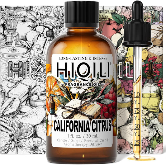 HIQILI California Citrus Fragrance Oil for Home Diffuser, Inspired by Alr-Cologne Cl.Calif, Making Candle, Soap & Air Freshener Spray, Fresh Hotel Scents - 1 Fl Oz