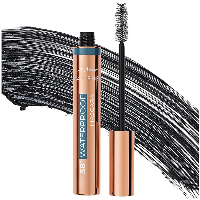 M. Asam MAGIC FINISH Waterproof Mascara Deep Black (0.41 Fl Oz), Mascara Volume and Length with Argan Oil, Easy Removal with 100.4 °F warm water, Vegan