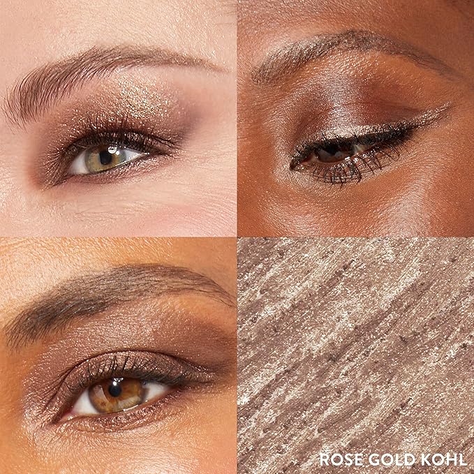 LAURA GELLER NEW YORK Kajal Longwear Kohl Eyeliner Pencil - Rose Gold Kohl - Caffeine and Vitamin E - Smooth & Blendable Liner - Built-In Sharpener