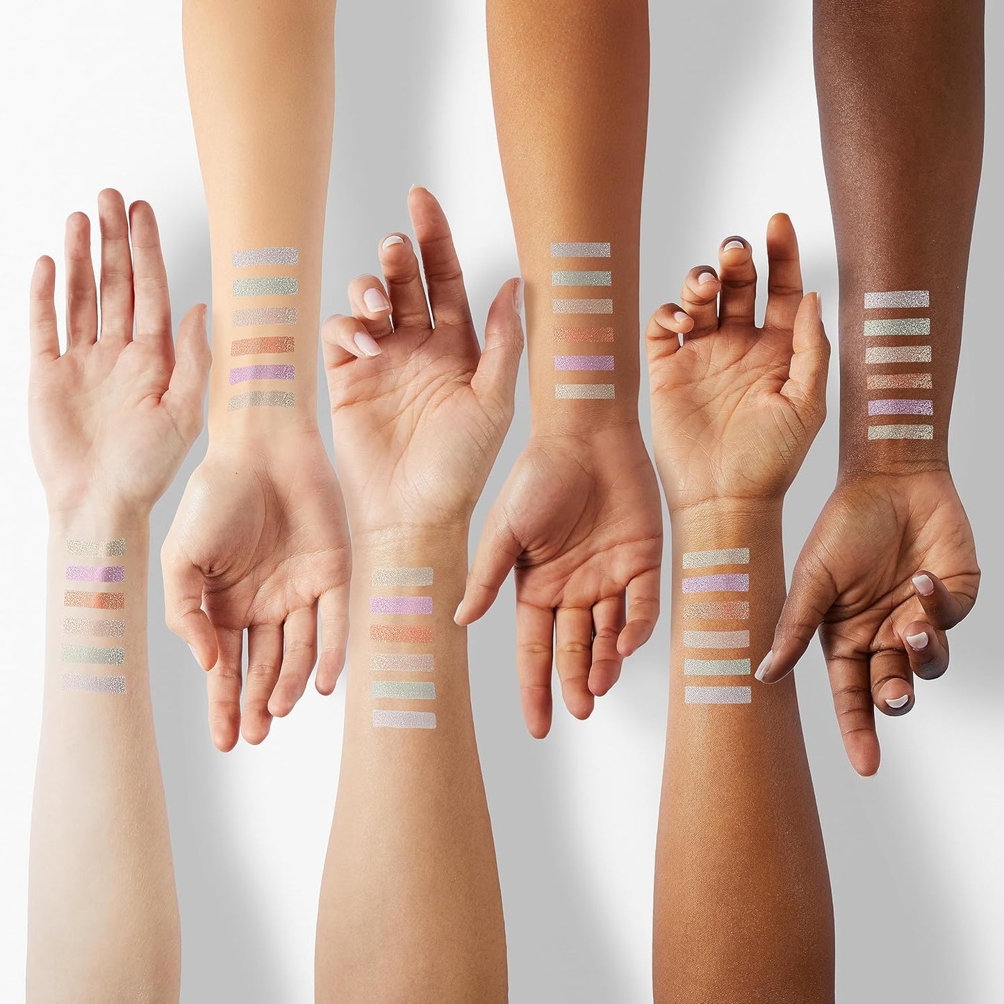 6Pcs Liquid Glitter Eyeshadow Eyeliner, Korean Makeup, Bling Under Eye Shadow, Shimmer Eye Make Up Valentine's Gift Set,Long Lasting,Quick Drying & Pigmented Loose Glitter Glue for Crystals Makeup